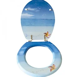 Abattant WC - MDF - Charnières Inox - MANO PARADISE - Bleu MSV