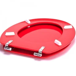 Abattant WC - MDF - Charnières Inox - CLEO - Rouge MSV