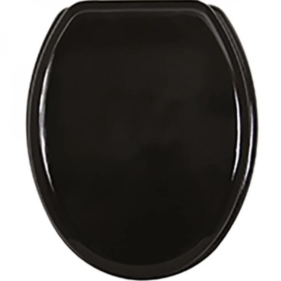 Abattant WC - MDF - Charnières Inox - Noir MSV
