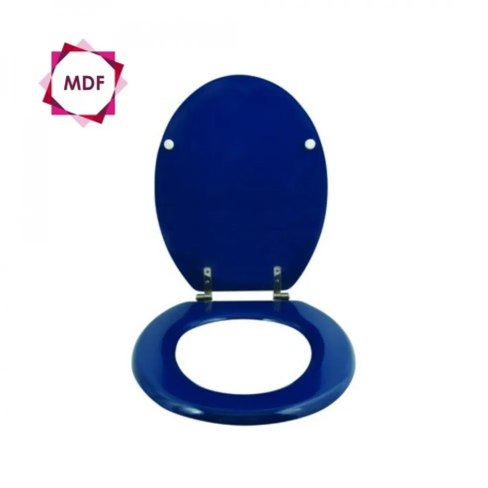 Abattant WC - MDF - Charnières Inox - Bleu Foncé MSV