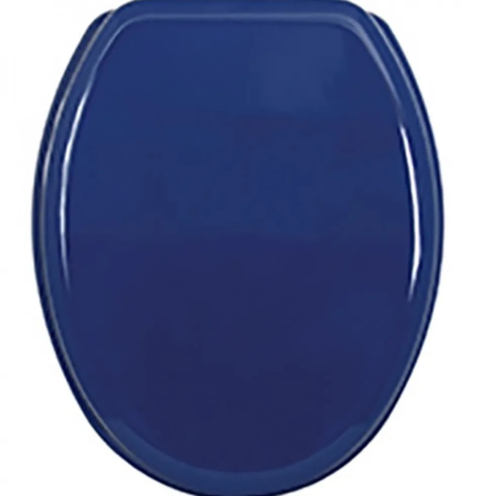 Abattant WC - MDF - Charnières Inox - Bleu Foncé MSV