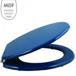 Abattant WC - MDF - Charnières Inox - Bleu Foncé MSV