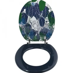 Abattant WC - MDF - Charnières Inox - RAIN FOREST - Bleu et Vert MSV