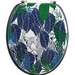 Abattant WC - MDF - Charnières Inox - RAIN FOREST - Bleu et Vert MSV