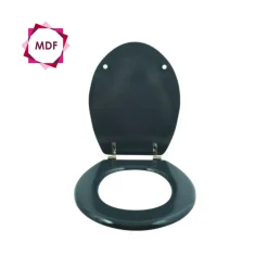 Abattant WC - MDF - Charnières Inox - CLEO - Gris Anthracite MSV