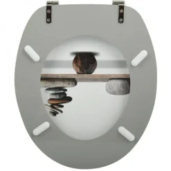Abattant WC - MDF - Charnières Inox - SPIRIT - Taupe MSV