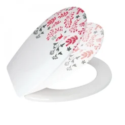 Abattant WC - Thermodur - Charnières Inox - Motif Floral MSV
