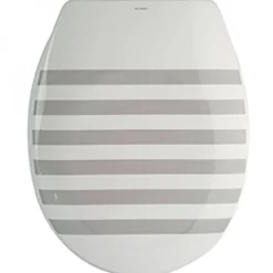 Abattant WC - Thermodur - Charnières PS - SEAUVILLE - Gris et Blanc MSV