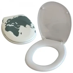 Abattant WC - Thermodur - Charnières PS - WORLD - Gris et Blanc MSV
