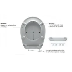 Abattant wc thermoplastique - incassable - Monte Carlo 3 SIAMP