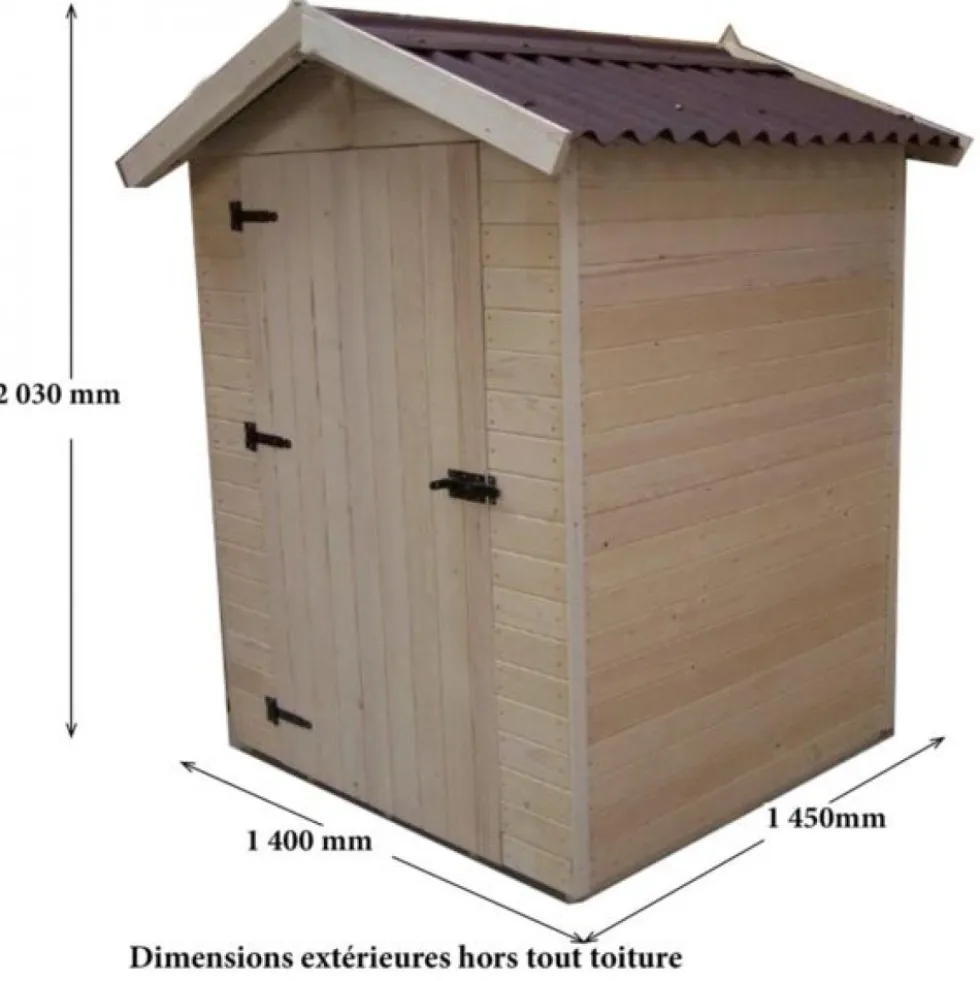 Abri de jardin bois 16 mm Eden 1,36 m2 HABRITA