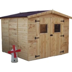 Abri de jardin bois - panneaux 16 mm - Eden - 5,60 m2 HABRITA