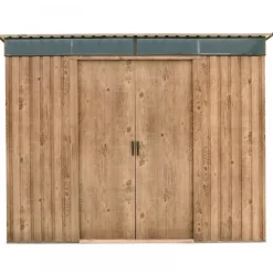 Abri de jardin métal imitation bois Skylight - 4,84m² - kit ancrage inclus DURAMAX