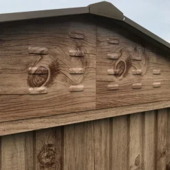Abri de jardin métal imitation bois - 7,75m² - kit ancrage inclus DURAMAX