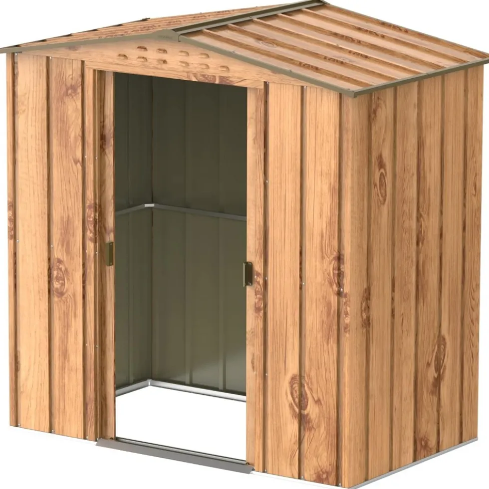 Abri de jardin métal imitation bois - 2,47m² - kit ancrage inclus DURAMAX