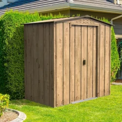Abri de jardin métal imitation bois - 2,47m² - kit ancrage inclus DURAMAX