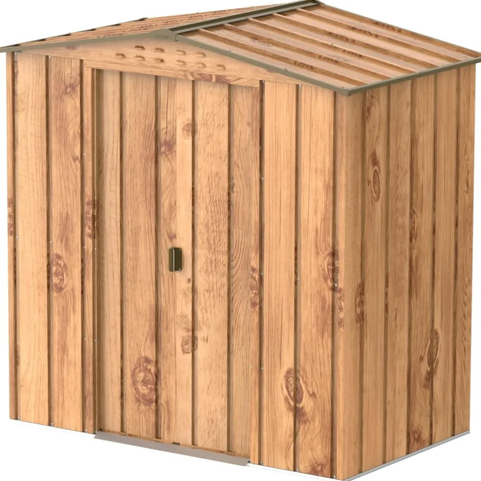 Abri de jardin métal imitation bois - 2,47m² - kit ancrage inclus DURAMAX