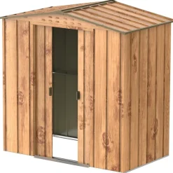 Abri de jardin métal imitation bois - 2,47m² - kit ancrage inclus DURAMAX