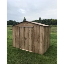Abri de jardin métal imitation bois - 4,75m² - kit ancrage inclus DURAMAX