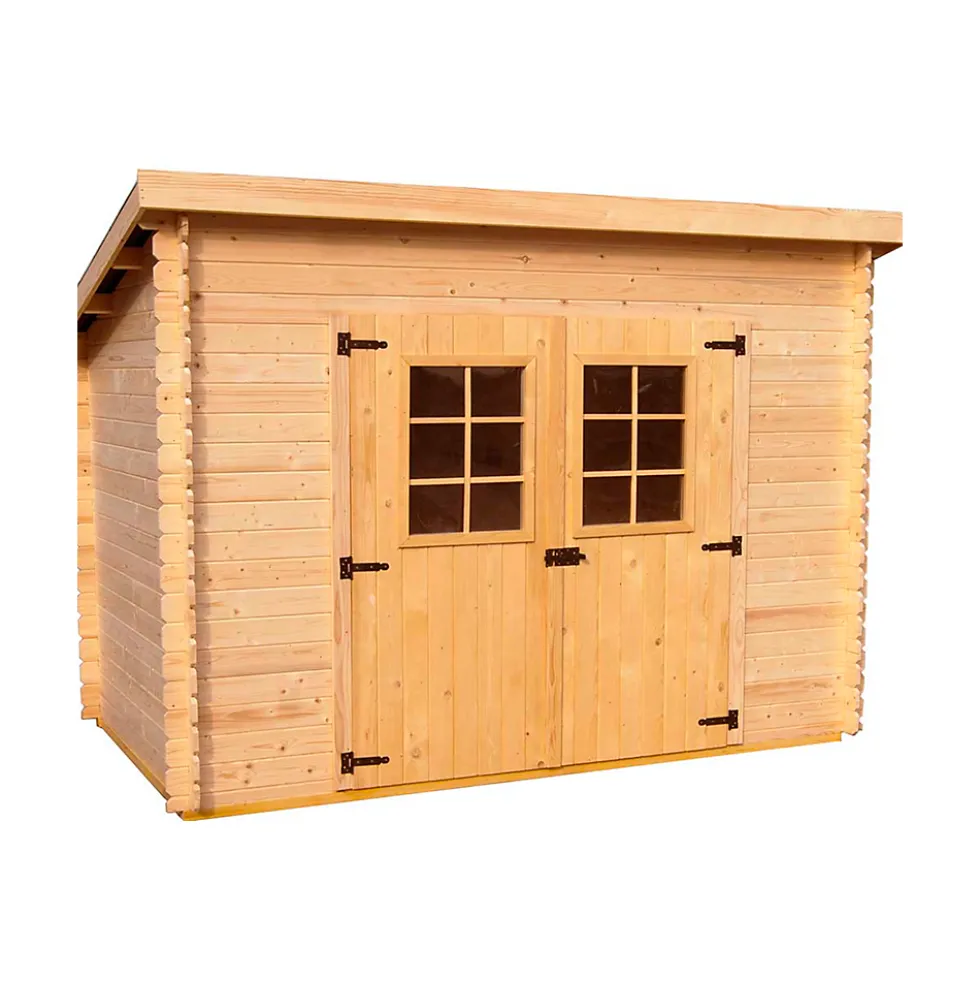 Abri de jardin - 1 pente - madriers massifs 20 mm - CH 3019.02 N HABRITA