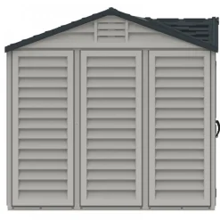 Abri de jardin PVC Apex + kit de fondation - kit 2 fenêtre - 2 puits de lumière - 8,05 m² DURAMAX