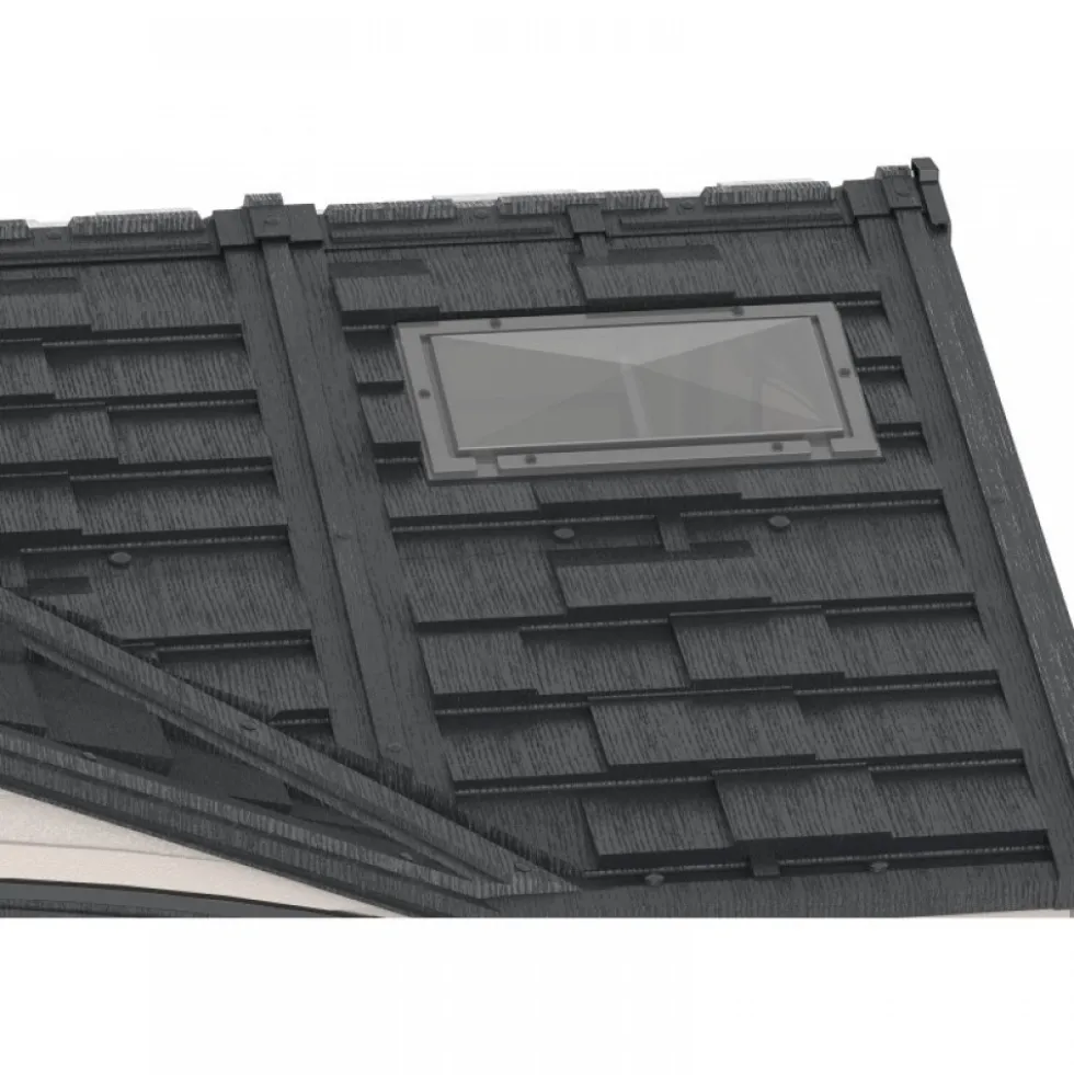 Abri de jardin PVC Apex + kit de fondation - kit 2 fenêtre - 2 puits de lumière - 8,05 m² DURAMAX