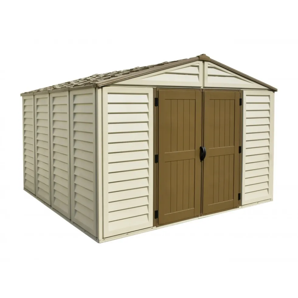 Abri de jardin PVC Woodbridge + kit de fondation et kit 1 fenêtre - 10,56 m² DURAMAX