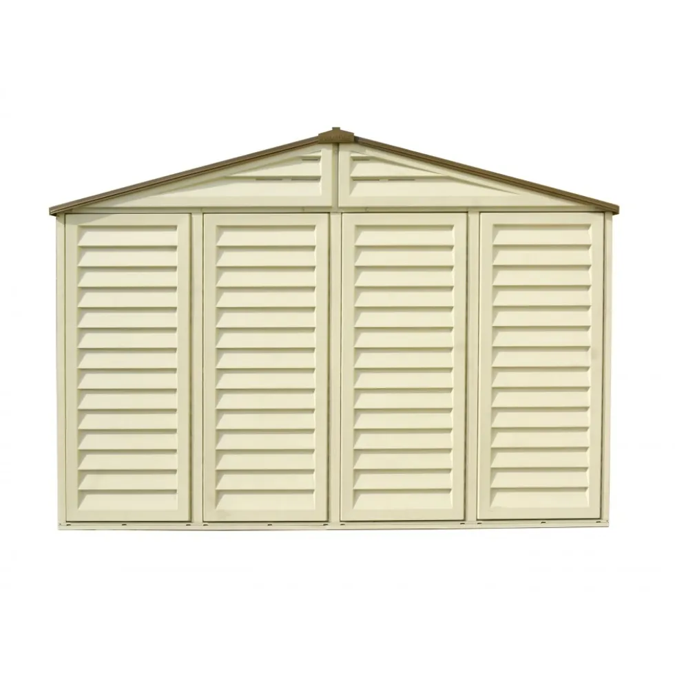 Abri de jardin PVC Woodbridge + kit de fondation et kit 1 fenêtre - 10,56 m² DURAMAX