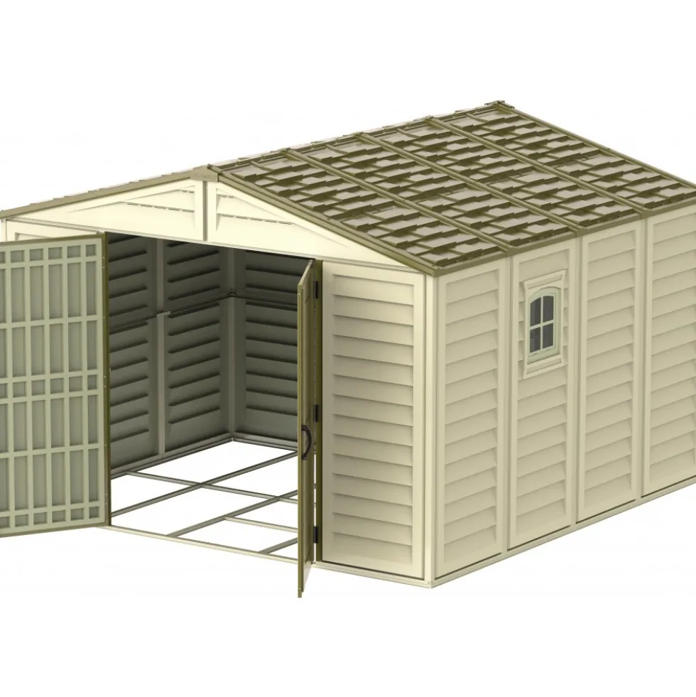Abri de jardin PVC Woodbridge + kit de fondation et kit 1 fenêtre - 10,56 m² DURAMAX