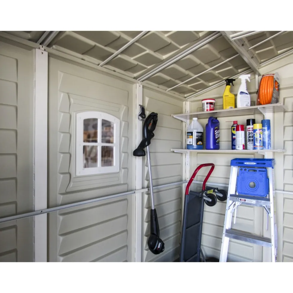 Abri de jardin PVC Woodbridge + kit de fondation et kit 1 fenêtre - 10,56 m² DURAMAX