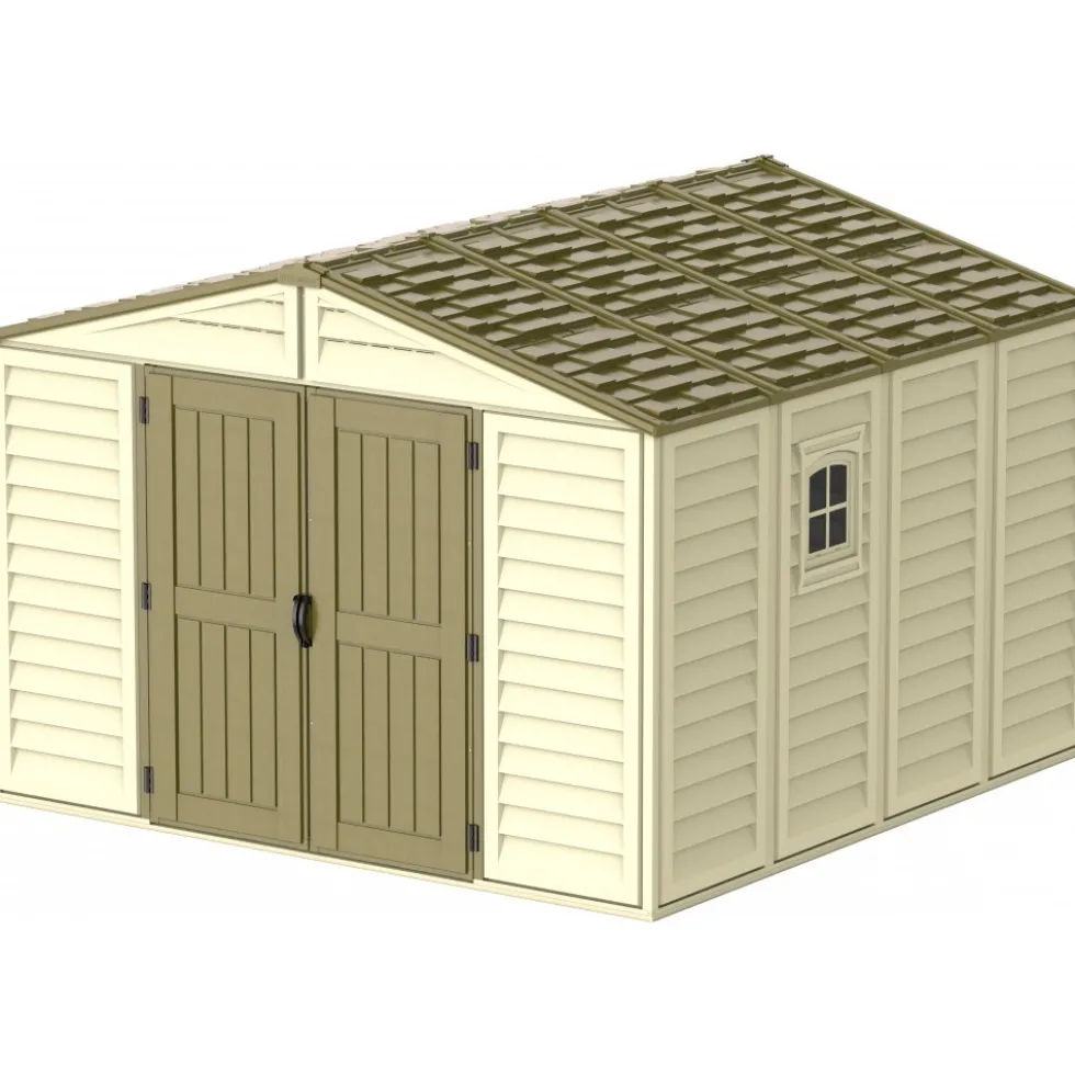 Abri de jardin PVC Woodbridge + kit de fondation et kit 1 fenêtre - 10,56 m² DURAMAX