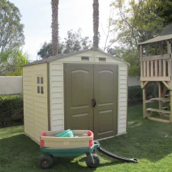 Abri de jardin PVC Woodstyle + kit de fondation et kit 1 fenêtre - 4,13 m² DURAMAX