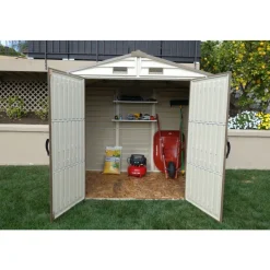 Abri de jardin PVC Woodstyle + kit de fondation et kit 1 fenêtre - 4,13 m² DURAMAX