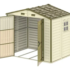 Abri de jardin PVC Woodstyle + kit de fondation et kit 1 fenêtre - 4,13 m² DURAMAX