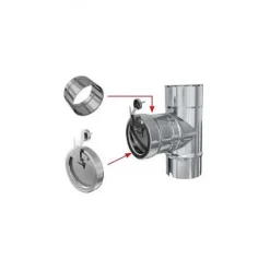 Adaptateur inox sur té équerre inox piquage mâle - Diamètre M130 mm TEN