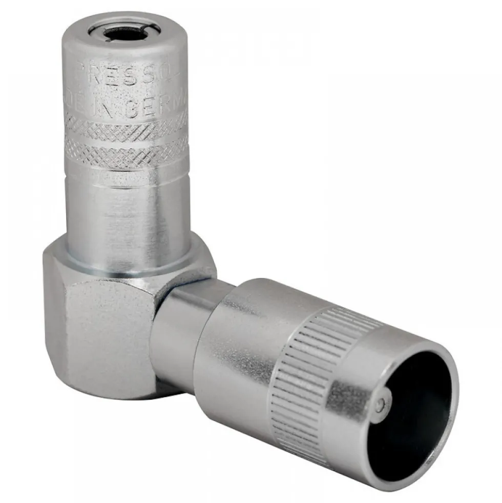 Agrafe de pompe à graisse hydraulique coudée à raccord rapide PRESSOL