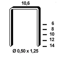 Agrafes galvanisées type T50 10mm - Boite 5000 ARCA-SCAB