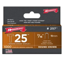 Agrafes rondes T25 pour câbles 6 mm - longueur 11 mm ARROW