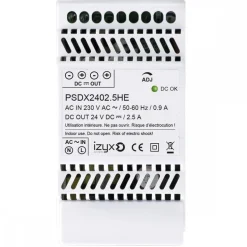 Alimentation pour rail DIN 3M 230V AC - 27.6V DC (24-28V) - 2,5A Izyx