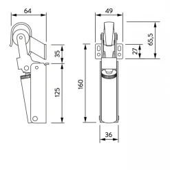 Amortisseur de fermeture pour porte en acier inox - AISI 304 JUSTOR
