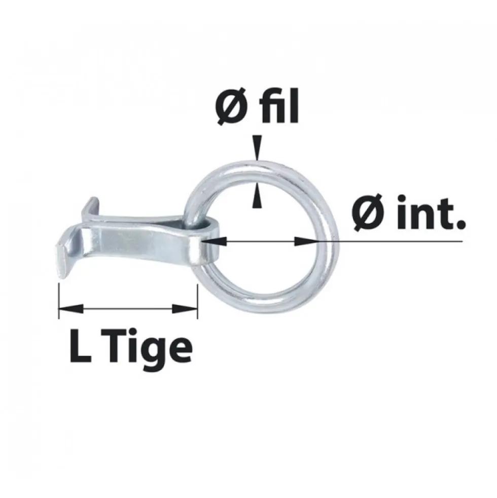 Anneaux de dalle en acier zingué 10 x 35 mm - à sceller - x10 TORBEL