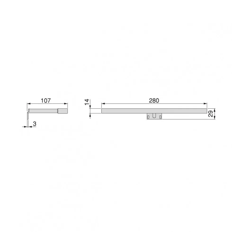 Applique LED 280 mm - pose en applique ou sur miroir - Leo EMUCA