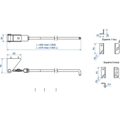 Arrêt de volet - réversible - acier - 1300 MANTION