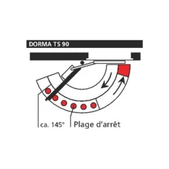 Arrêt pour glissière - pour ferme-porte TS 90 DORMAKABA