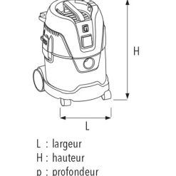 Aspirateur eau et poussière cuve polyéthylène DCP 25 S SIDAMO