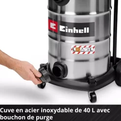 Aspirateur eau et poussières - 40L - 1150W - classe L - TE-VC 4090 SACL EINHELL