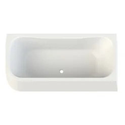 Baignoire asymétrique monobloc - 180x80 cm - tablier intégré - Garbo LEDA