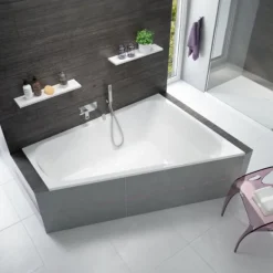 Baignoire asymétrique trapèze à encastrer - 170x120 cm - Garbo LEDA