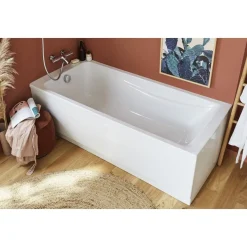 Baignoire 180x80 cm acrylique QUALIS avec tablier frontal et latéral 182x92cm JACOB DELAFON