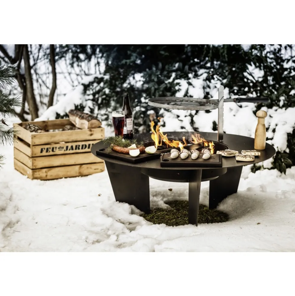 Barbecue brasero OLYMP - Acier - 100 x 100 x 40 cm FEU DU JARDIN